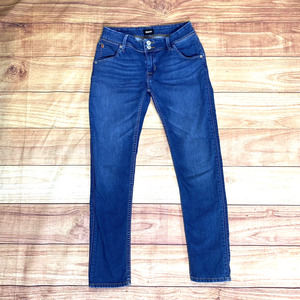 Hudson‎ Jeans Women's Size 27 Collin Skinny Ankle Blue Denim Button Flag 28x27